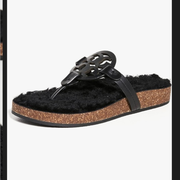 Tory Burch Miller Cloud shearling sandals - Picture 2 of 7